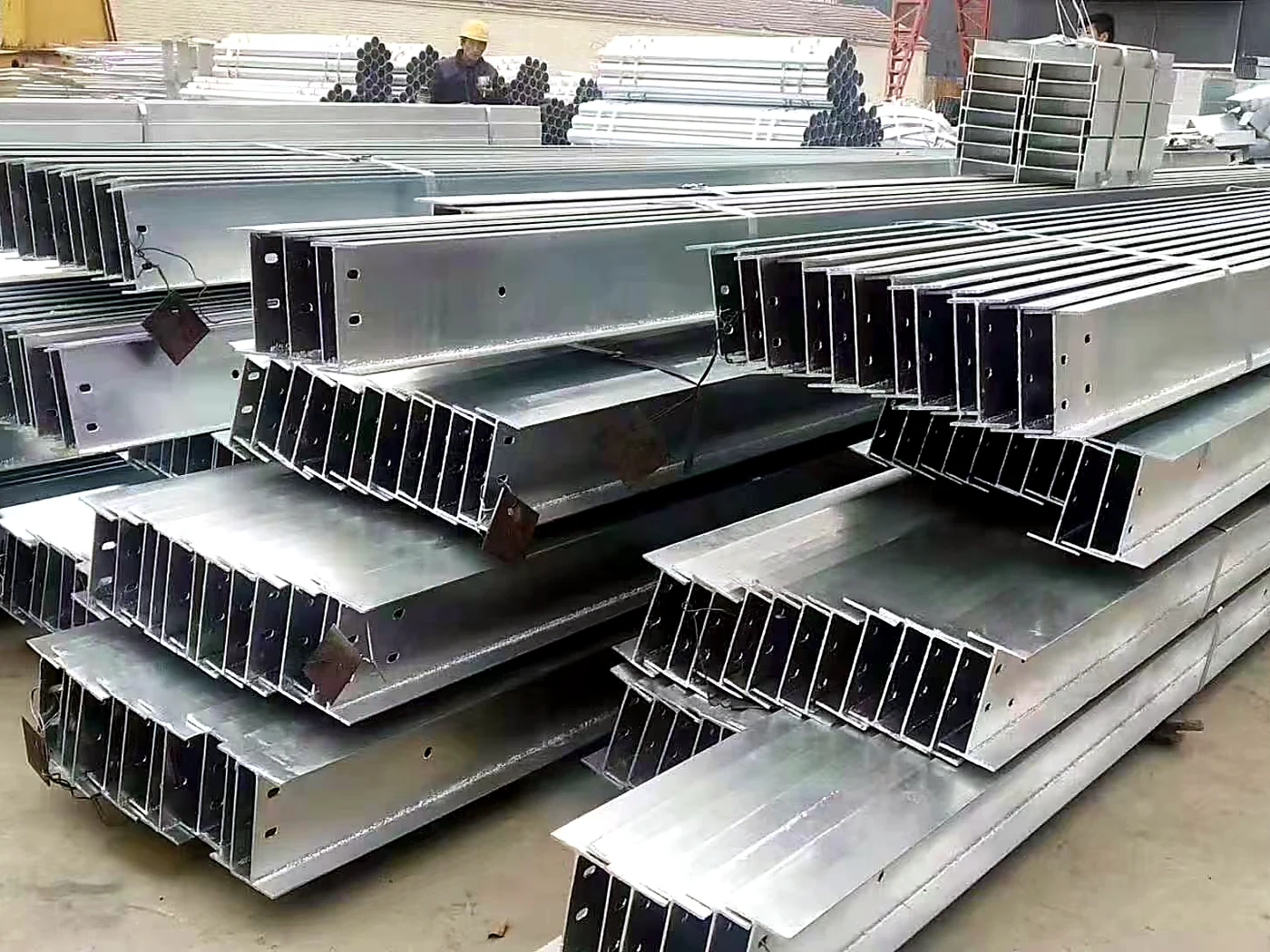 Hot-Dip Galvanized H-Beam supplied from China - live stock ready for export