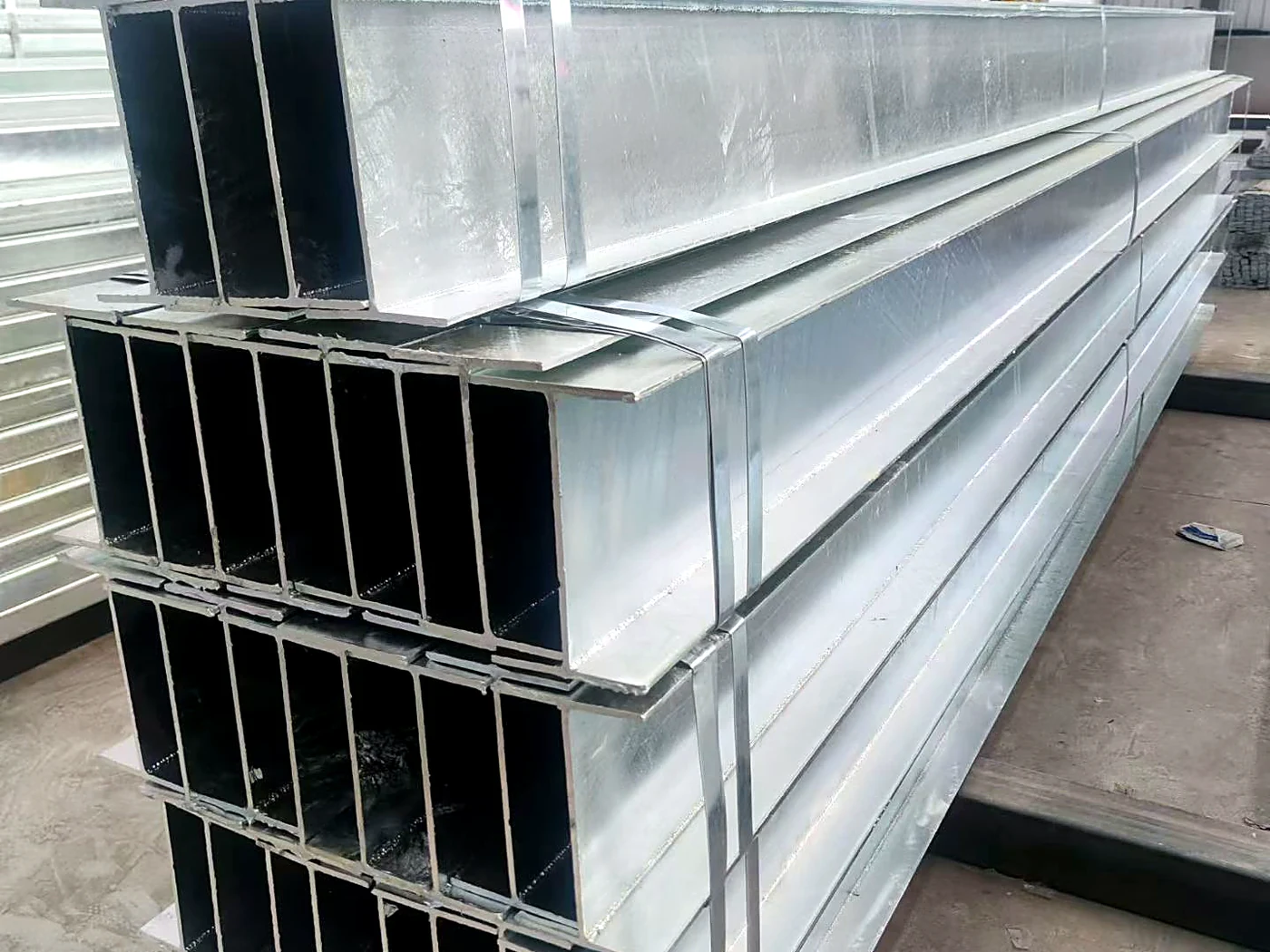 Hot-Dip Galvanized H-Beam - inspected and packed for shipment