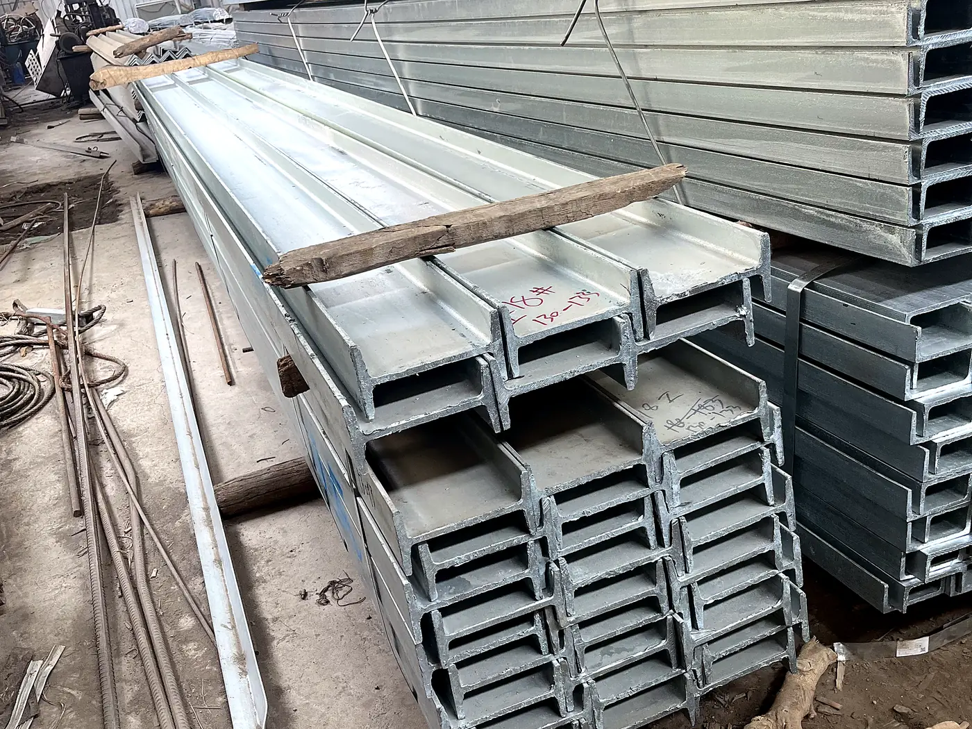 Hot-Dip Galvanized I-Beam - inspected and packed for shipment