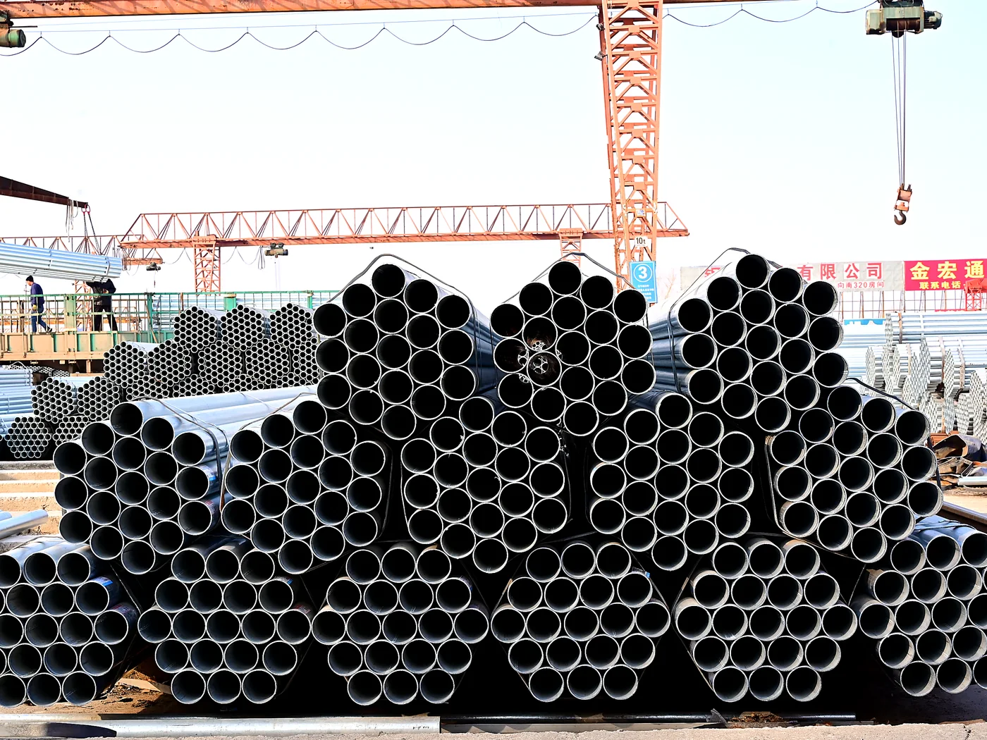 Hot-Dip Galvanized Seamless Steel Pipe - inspected and packed for shipment