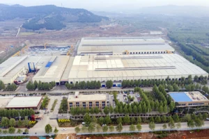 Aerial view of the industrial park of a mill we source from