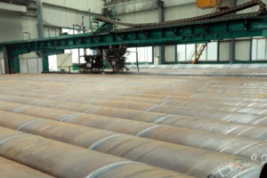 Pipe storage yard at the mill